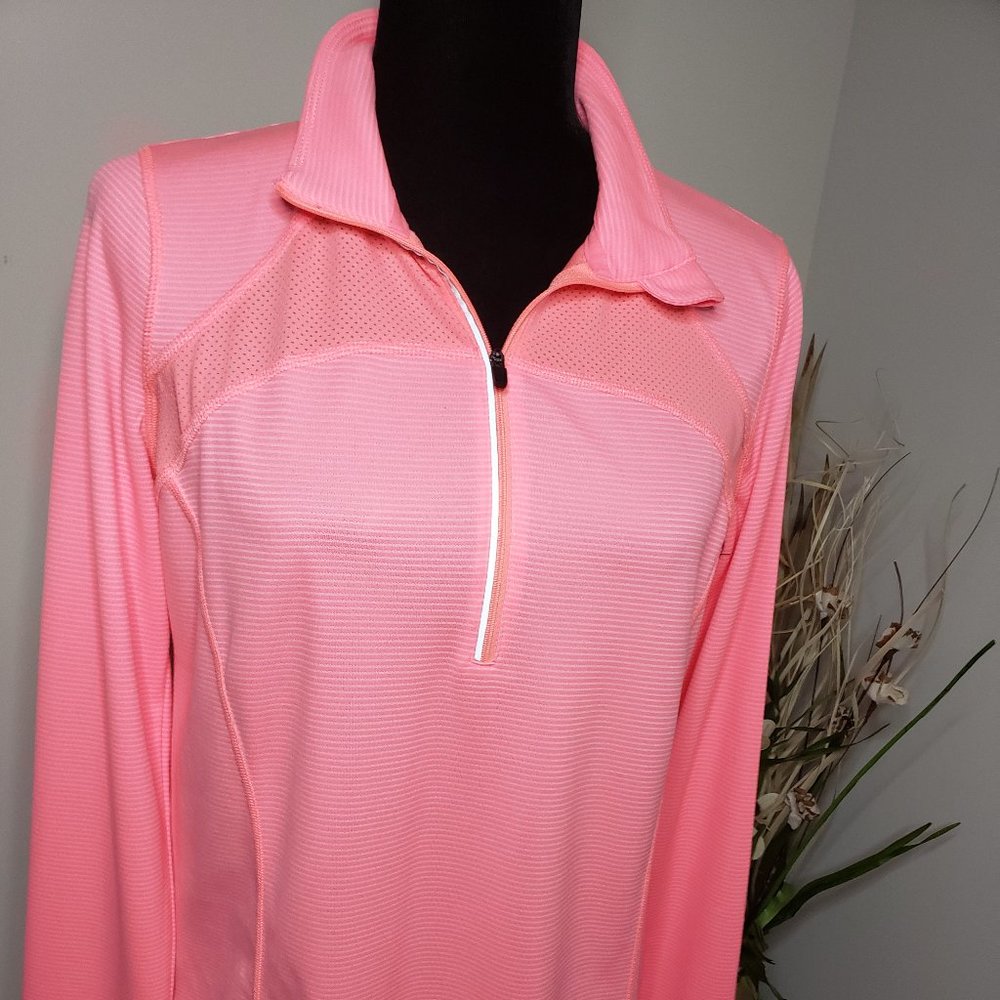 Womans Xersion Pink Zip Pullover, Size: Medium